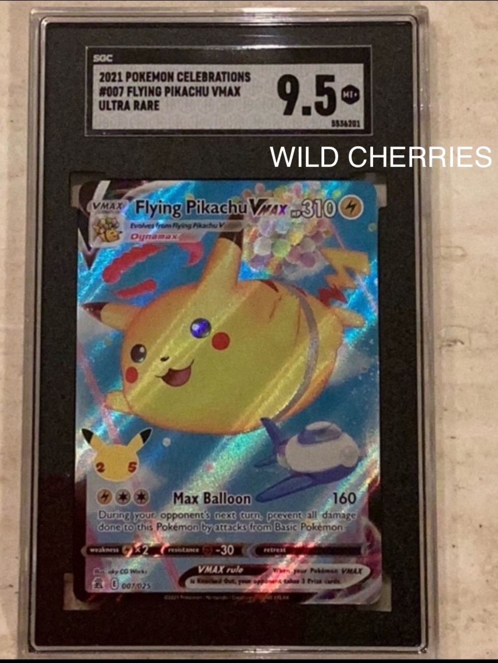 Flying Pikachu Vmax 2021 Pokemon Celebrations 007/025 SGC 9.5 #7 Sword & Shield